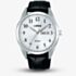 Lorus Mens White Dial Day Date Black Leather Strap Watch RJ673AX9