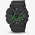 Casio Mens G-Shock Black & Electro Green Series Plastic Strap Watch GA-100BEG-1AER