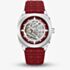 Lee Cooper Mens Red Skeleton Dial Automatic Rubber Strap Watch LC08074.388
