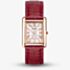 Accurist Rectangle Rose Gold & Burgundy Leather Watch 71010