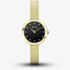 Accurist Ladies Jewellery Onyx Dial Gold Plated Bracelet Watch 78002