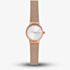 Skagen Ladies Freja Rose Gold Plated Sunray Crystal Set Dial Mesh Strap Watch SKW2665