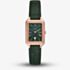 Fossil Ladies Raquel Rose Gold Tone Green Leather Strap Watch ES5366