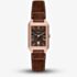 Fossil Ladies Raquel Brown Rectangle Dial Leather Strap Watch ES5503