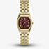 Fossil Ladies Harlow Red Octagon Dial Golden Bracelet Watch ES5511