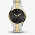 Fossil Mens Minimalist Black Dial Two Tone Bracelet Watch FS6182
