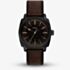 Fossil Mens Machine Black Dial Leather Strap Watch FS6187