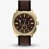 Fossil Mens Machine Chronograph Brown Dial Leather Strap Watch FS6188