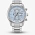 Citizen Mens World Chronograph Silver Tone Blue Dial Watch AT8260-51M