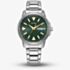 Citizen Mens Eco Drive Silver Tone Green Dial Watch BM8180-71W