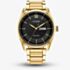 Citizen Mens Eco-Drive Gold Plated Black Dial Watch AW0089-52E