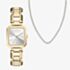Armani Exchange Ladies Leila Silver Watch & Necklace Gift Set AX7186SET