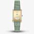 Emporio Armani Ladies Mystery Hour Gold Tone Rectangular Dial Leather Strap Watch AR11815
