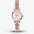 Emporio Armani Ladies Gianni White Mother Of Pearl Dial Rose Gold Tone Bracelet Watch AR11805