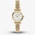 Emporio Armani Ladies Gianni White Mother Of Pearl Dial Gold Tone Bracelet Watch AR11806
