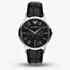Emporio Armani Mens Archetipo Black Dial Leather Strap Watch AR11826