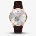Emporio Armani Mens Archetipo Silver Dial Leather Strap Watch AR60098