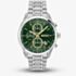 BOSS Mens Grand Prix 44 Silver Tone Green Dial Watch 1514266