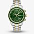 BOSS Mens Grand Prix Two Tone Chronograph Green Dial Bracelet Watch 1514345