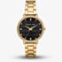 Michael Kors Ladies Pyper Gold Tone Black Dial Watch MK4916