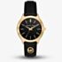 Michael Kors Ladies Slim Runway Black Leather Strap Watch MK7553