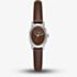 Michael Kors Ladies Brown Chocolate Petite Maude Silver -Tone and Lizard Embossed Leather Watch MK7635