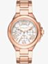 Michael Kors Ladies Cammille Rose Gold Chronograph Watch MK7271