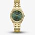 Guess Ladies Cosmo Gold Tone & Green Crystal Watch GW0033L8