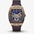 Guess Mens Phoenix Blue & Brown Leather Strap Watch GW0202G2