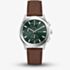 Guess Mens Palmer Green Dial Brown Leather Strap Watch GW1049G1