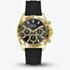 Guess Mens Arthur Gold & Black Silicone Strap Bracelet Watch GW1155G2