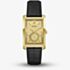 Guess Mens Hugh Gold & Black Leather Strap Bracelet Watch  GW1152G2