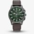 G Star Mens Bend3D Green Dial Brown Leather Strap Watch GSW.505.03