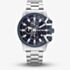 G Star Mens Bend3D Blue Dial Silver Bracelet Watch GSW.505.04