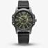 G Star Mens Constructed Green Dial Black Leather Strap Watch GSW.506.04