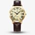 Jacques du Manoir Mens Genesis Gold Dial Brown Leather Strap Watch JWG04804