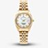 Jacques du Manoir Ladies Inspiration Elegance White Mother Of Pearl Dial Gold Tone Stainless Steel Bracelet Watch JWL01203