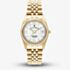 Jacques du Manoir Ladies Inspiration Roman White Mother Of Pearl Dial Gold Tone Stainless Steel Bracelet Watch JWL01302