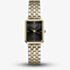 ROSEFIELD Ladies Octagon XS Black Dial Two Tone Bracelet Watch OBDSG-O88