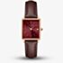 ROSEFIELD Ladies Boxy XS Red Dial Leather Strap Watch QBBLR-Q56