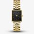 ROSEFIELD Ladies Boxy XS Black Dial Golden Bracelet Watch QMBG-Q025
