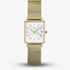 ROSEFIELD Ladies Boxy XS White Dial Golden Mesh Bracelet Watch QMWMG-Q039
