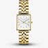 ROSEFIELD Ladies Boxy XS White Dial Golden Bracelet Watch QMWSG-Q021