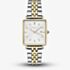 ROSEFIELD Ladies Boxy White Dial Two Tone Bracelet Watch QVSGD-Q013