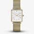 ROSEFIELD Ladies Boxy White Dial Golden Mesh Bracelet Watch QWSG-Q03