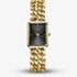 ROSEFIELD Ladies Studio Octagon Black Dial Double Curb Chain Golden Bracelet Watch SBGSG-O77