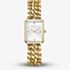 ROSEFIELD Ladies Studio Octagon White Dial Double Curb Chain Golden Bracelet Watch SWGSG-O76