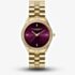 Olivia Burton Gold Tone Stone Set Purple Dial Watch 24000272