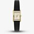 Olivia Burton Ladies Mini Grove Ivory Dial Black Leather Strap Watch 24000437