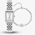 Olivia Burton Ladies White Dial Rectangle Bracelet Watch & Bracelet Gift Set 24070026